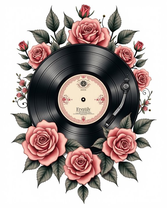 bold skull with roses