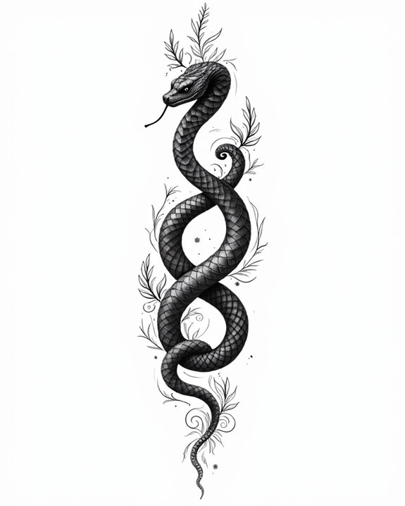 bold snake tattoo placement