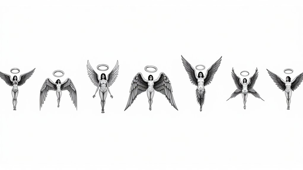 bold traditional angel tattoos