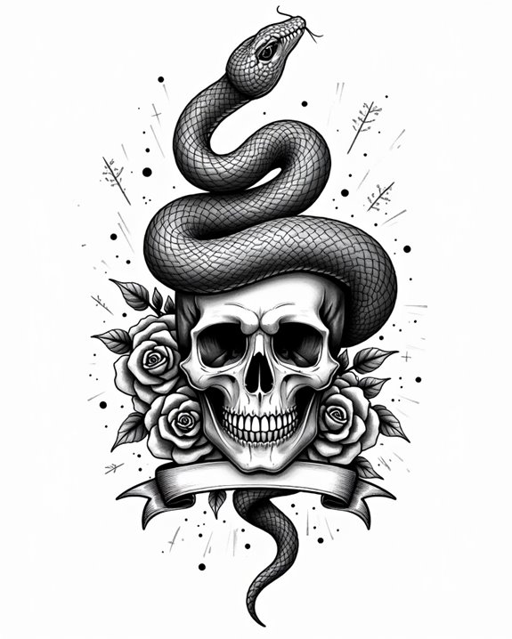 bold traditional snake skull