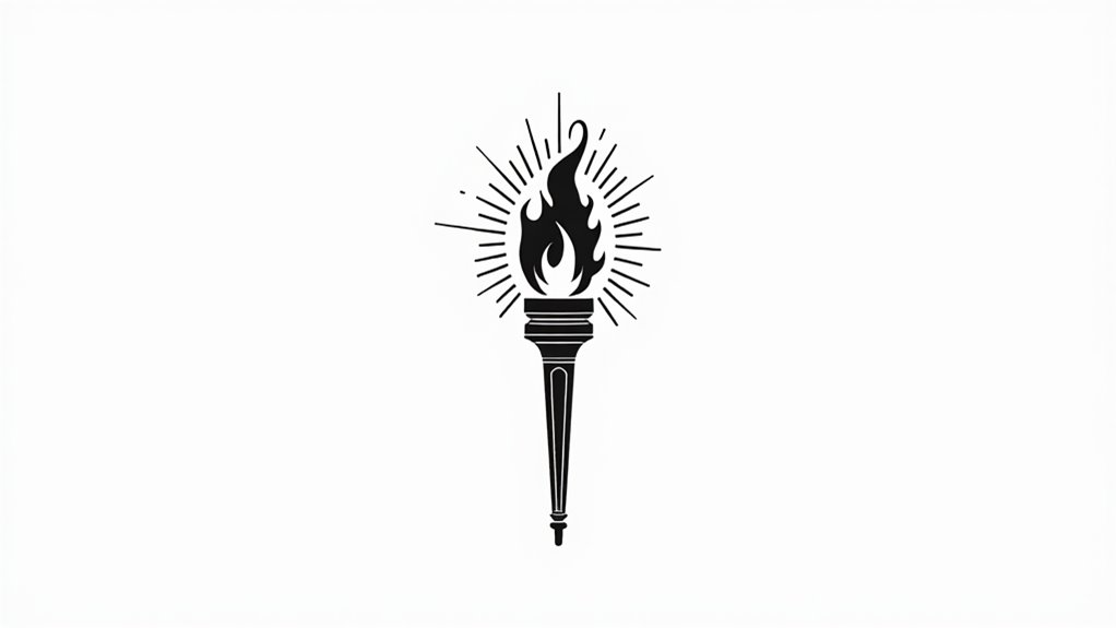 bold traditional torch tattoos
