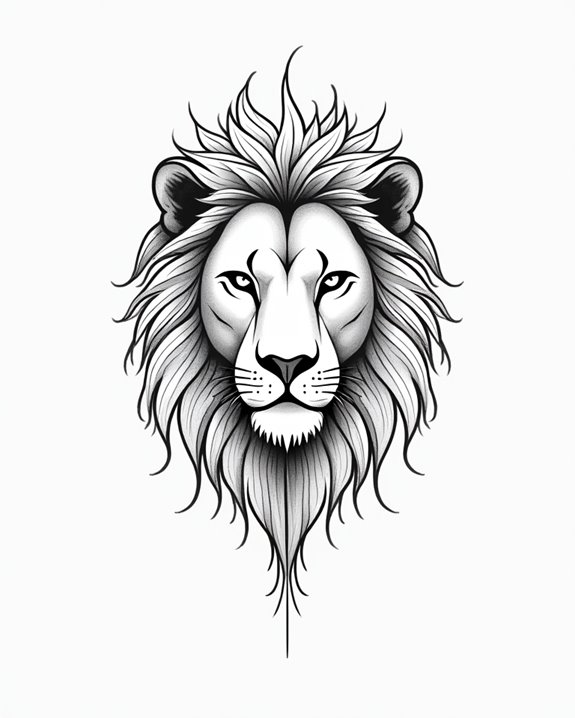 bold tribal lion symbolism