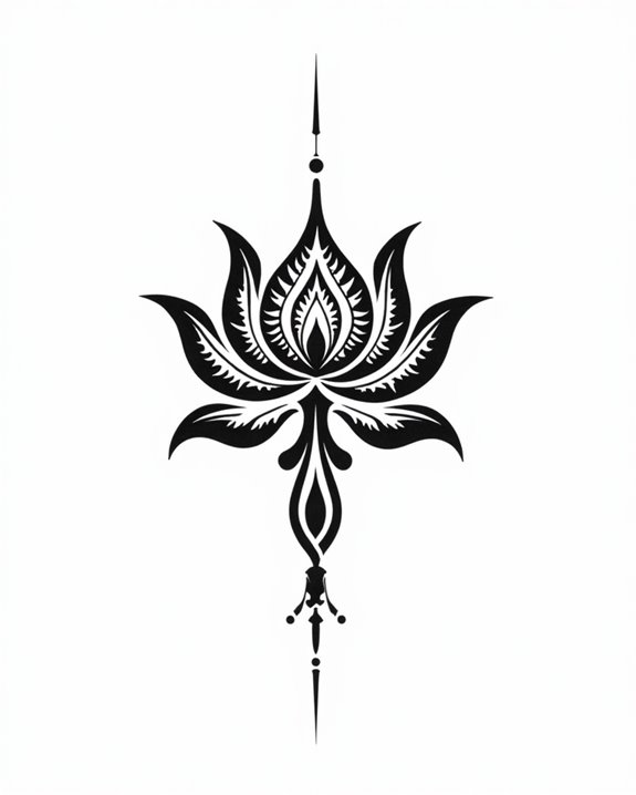 bold tribal lotus symbolism