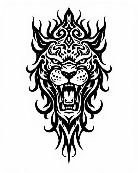 bold tribal panther tattoo