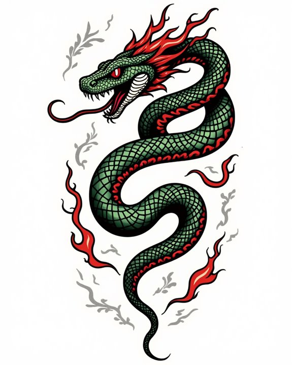 bold tribal snake symbolism