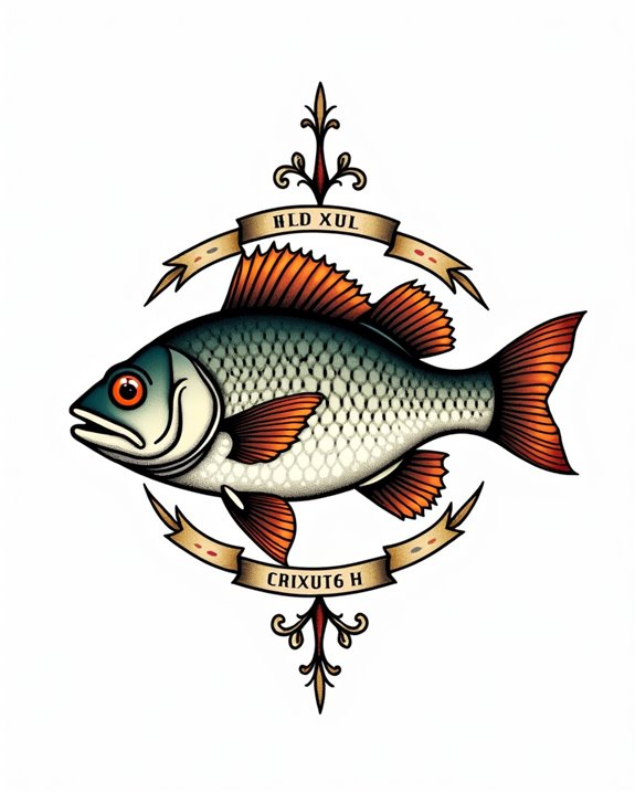 bold vintage flatfish tattoo