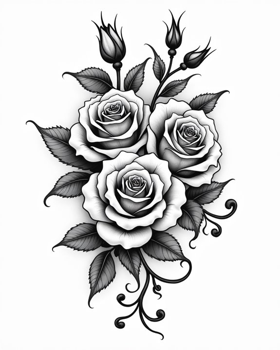 bold vintage rose artistry
