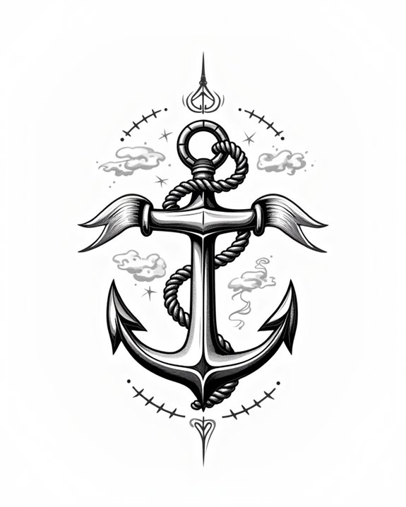 bold vintage tattoo anchor