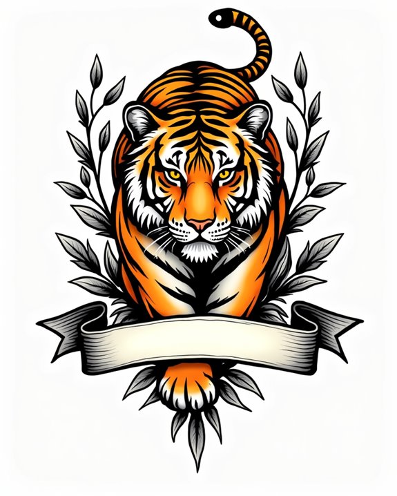 bold vintage tiger symbols