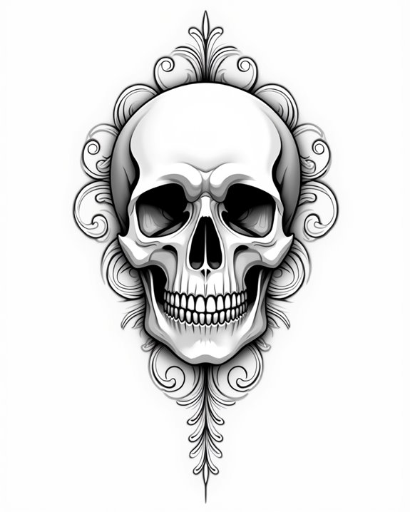 bold white skull outline