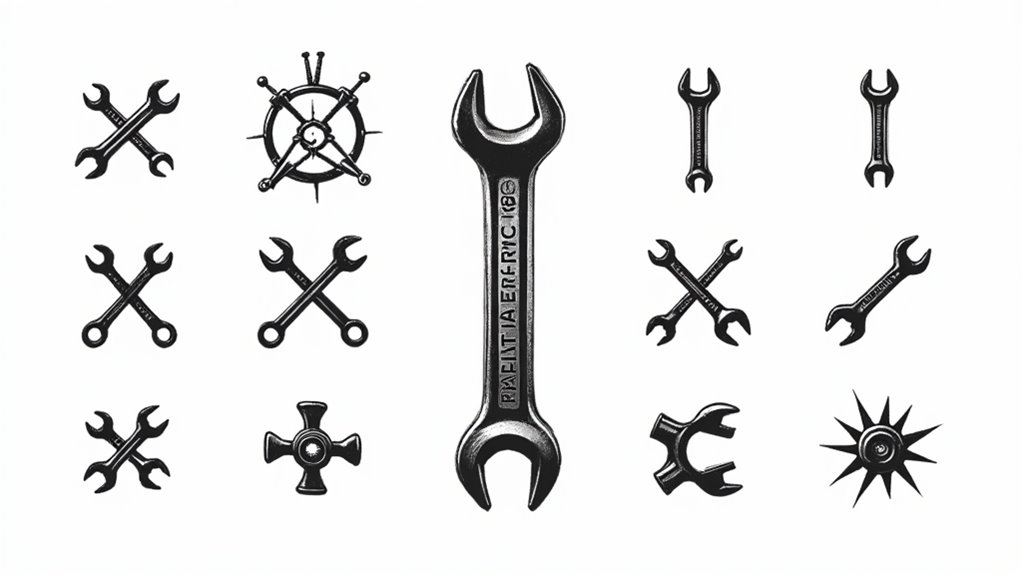 bold wrench tattoo designs