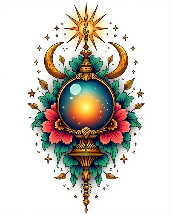 bright vintage clown tattoo