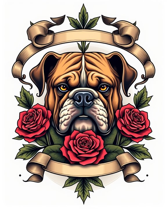 bulldog and rose symbolism