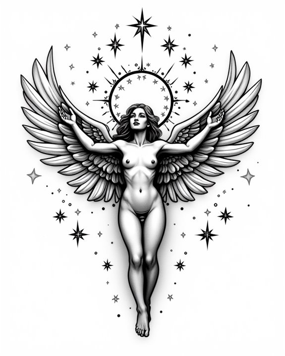 celestial angel with stars