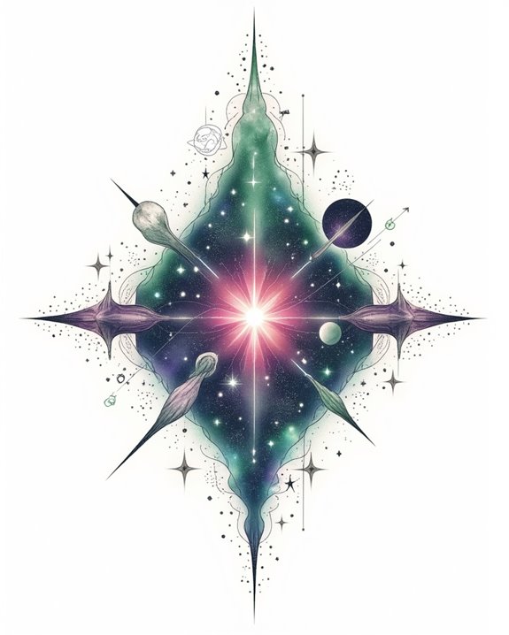 celestial aurora galaxy tattoo