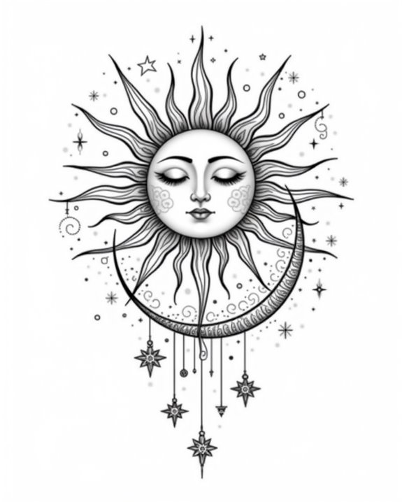 celestial balance in ink