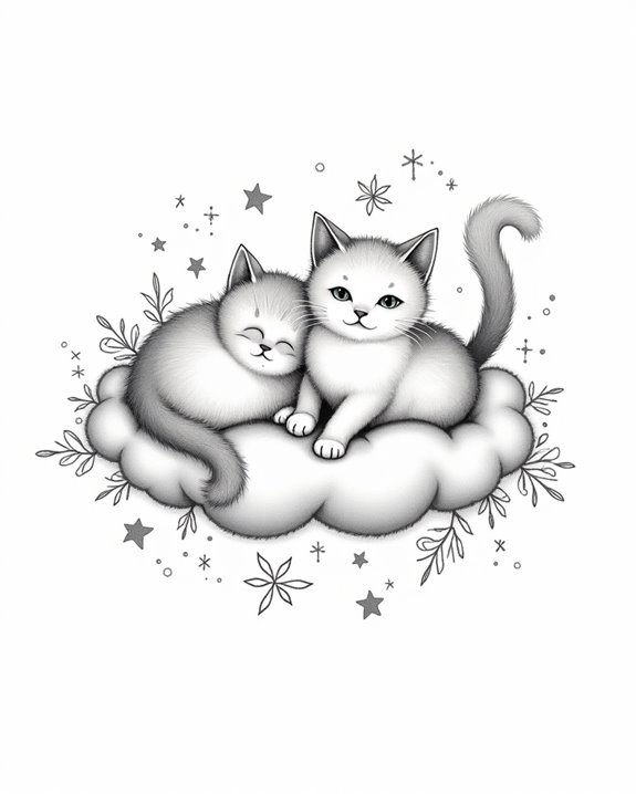 celestial cat drifting joyfully