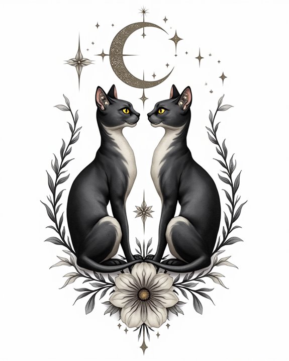 celestial cats under stars