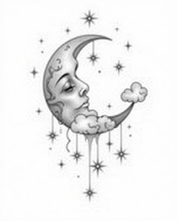 celestial dreamscape moon silhouettes