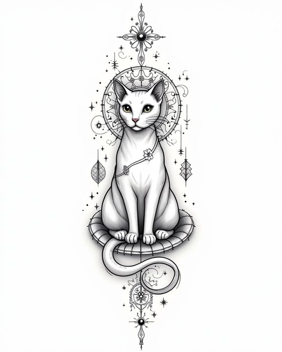 celestial feline zodiac tattoos