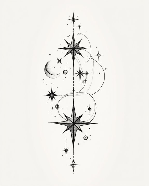 celestial matching tattoo designs