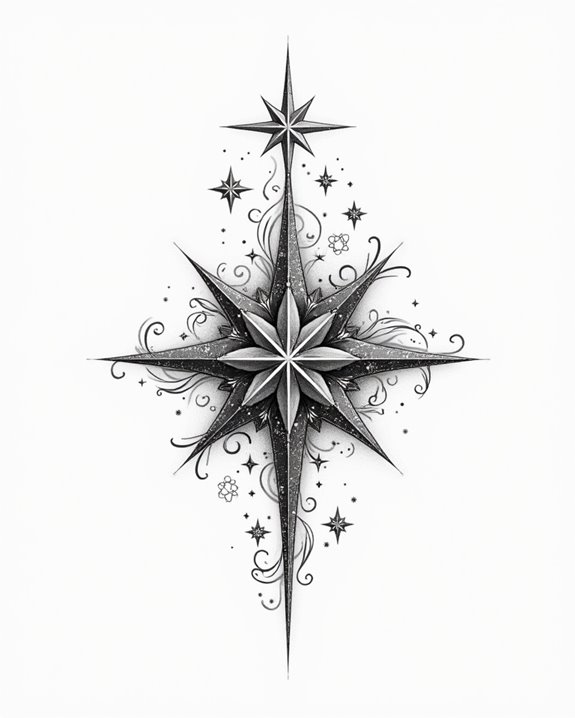 celestial sparkly star tattoos