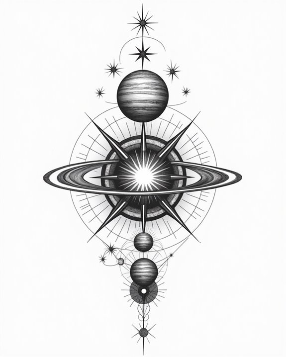 celestial universe tattoo design