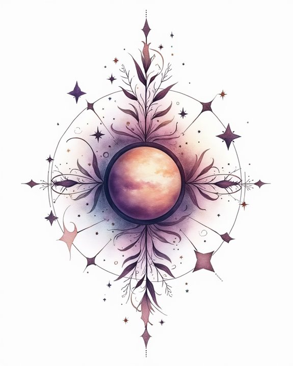 celestial watercolor zodiac tattoo