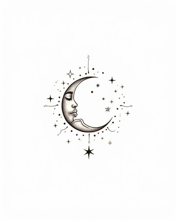 celestial whimsical delicate ink