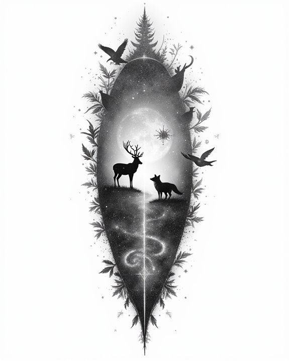 celestial wilderness silhouette art