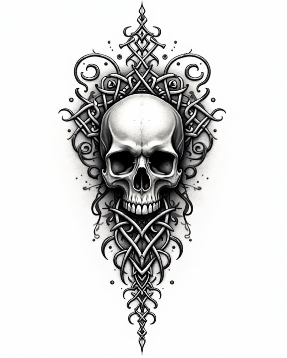 celtic intricate skull artistry