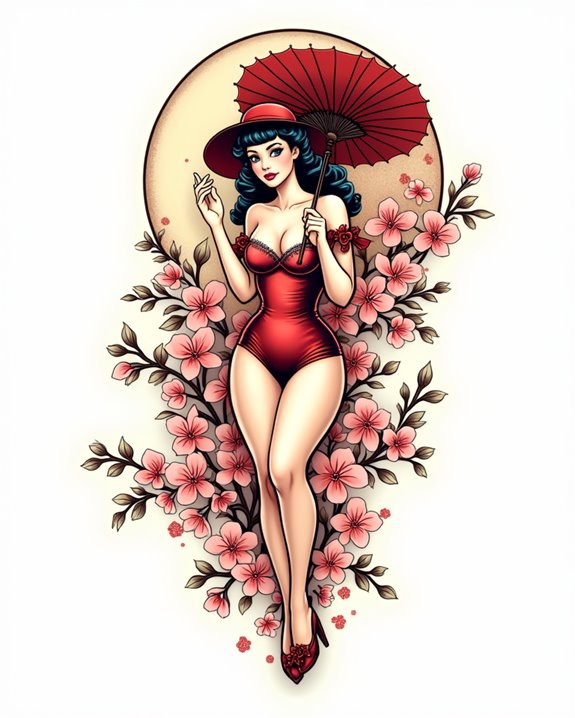 cherry blossom parasol elegance