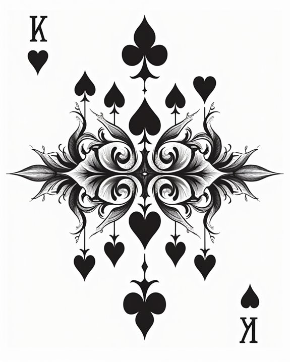 classic card suit motifs