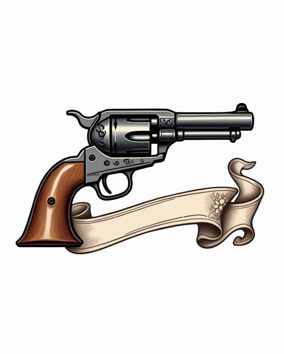 classic gun with banner