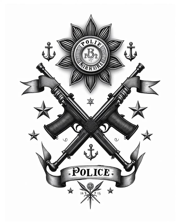 classic police firearm symbols