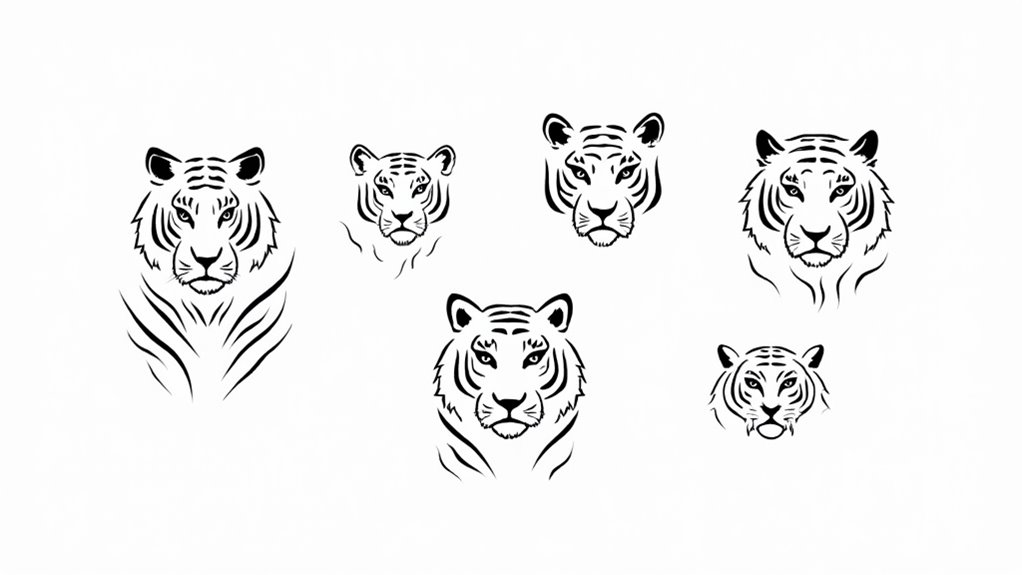 classic retro tiger tattoos