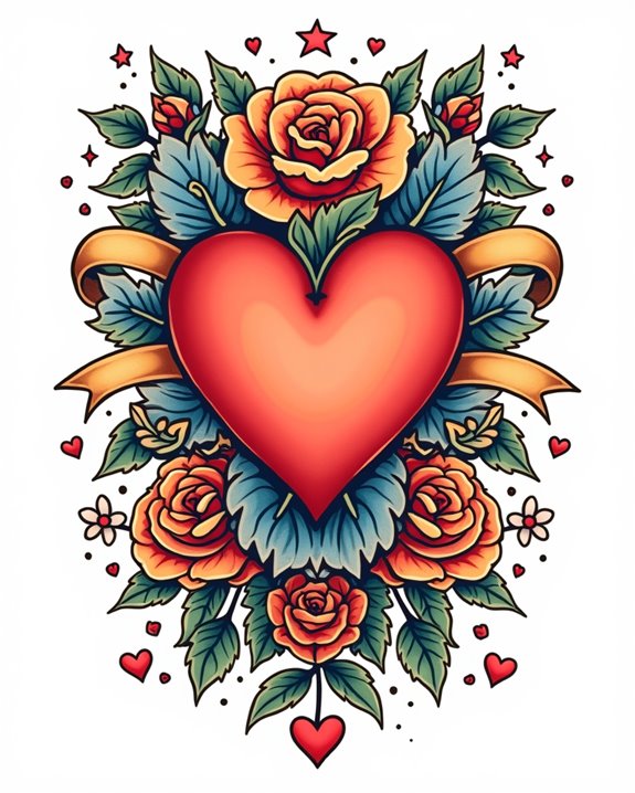 colorful heart banner expressions