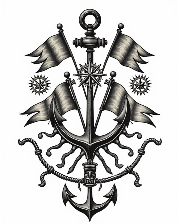 colorful maritime communication symbols