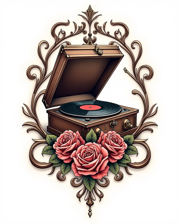 colorful roses vinyl tattoo