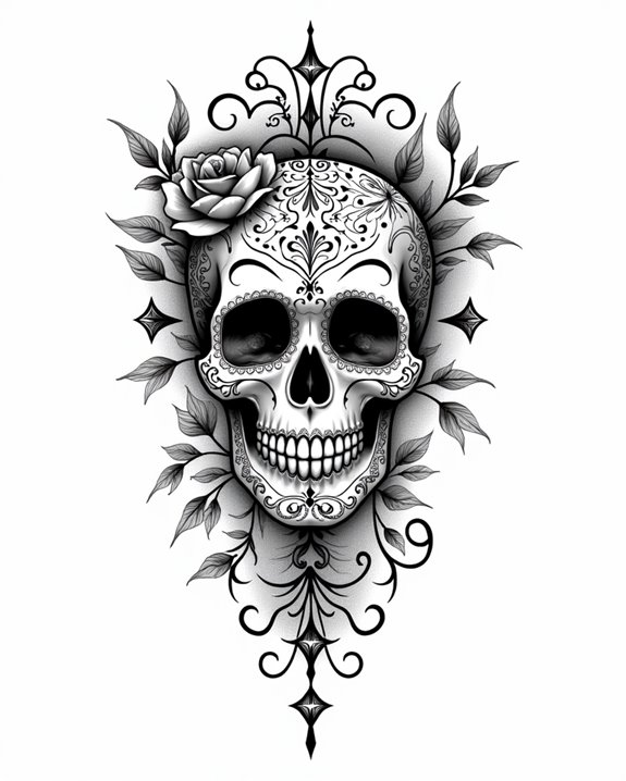 colorful skull pattern celebrations