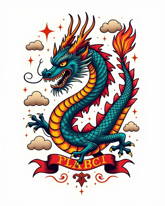 colorful transformative dragon design