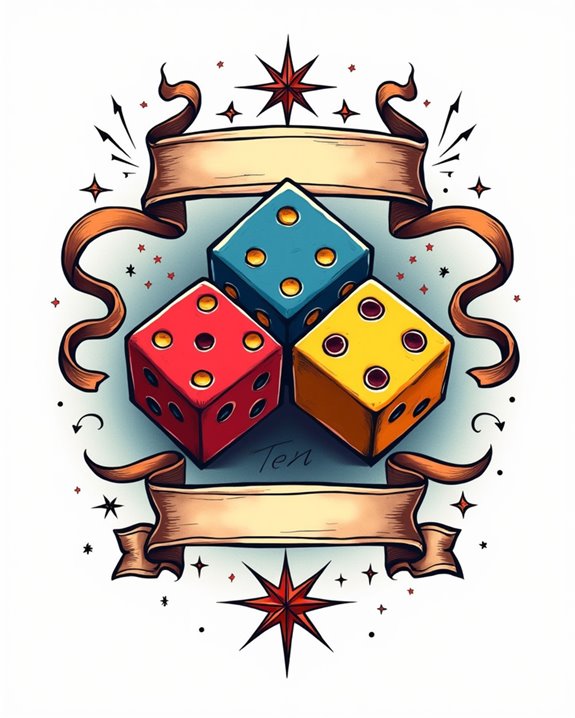 colorful vintage dice elegance