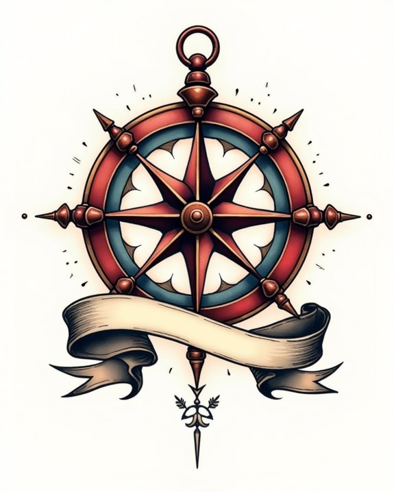 colorful vintage navigation symbol