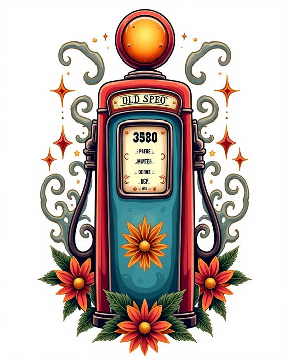 colorful vintage pump tattoos