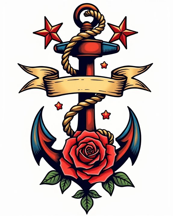 colorful vintage sailor symbolism