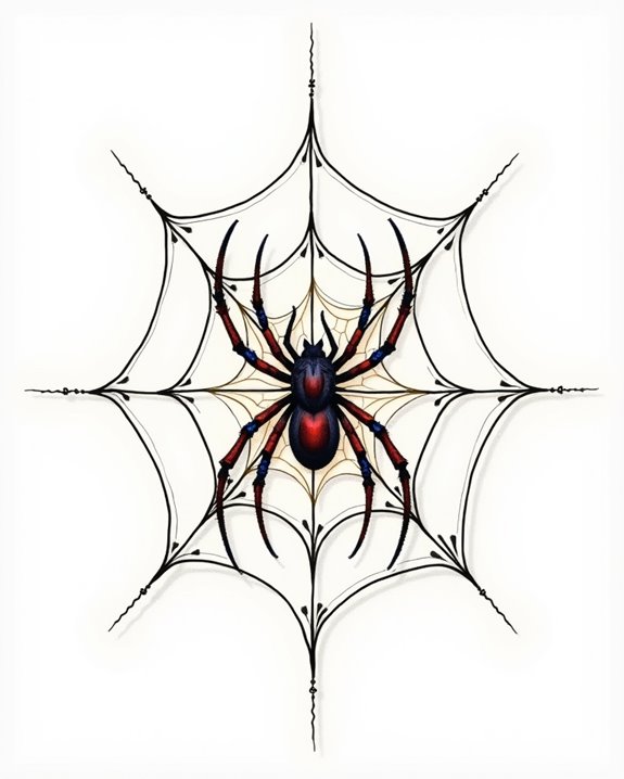 colorful web pattern accents