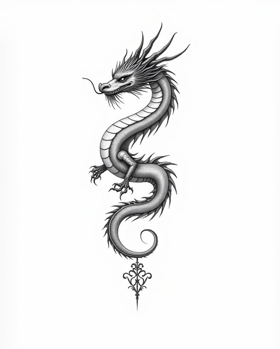 continuous minimalist dragon design