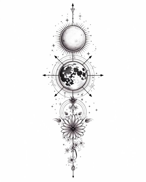 cosmic celestial body tattoos
