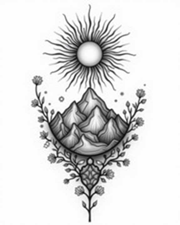 cosmic mountain nightscape art