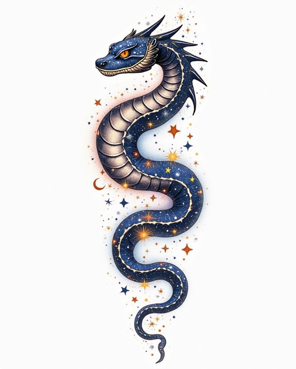 cosmic serpent galaxy tattoo